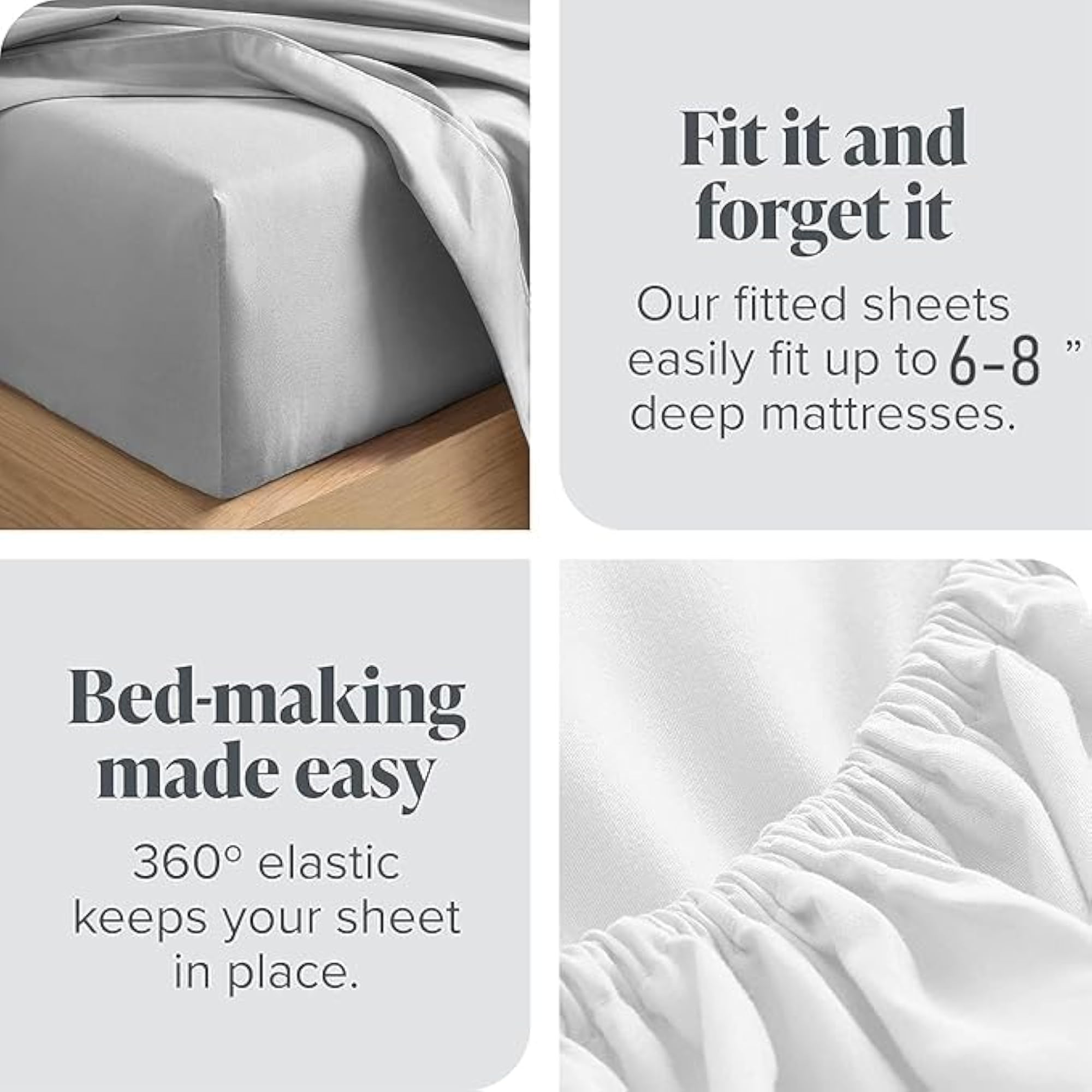 DÉCOR Premium Cotton 160 TC Elastic Fitted Bedsheets